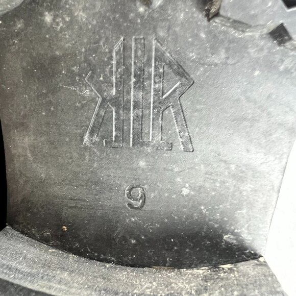 KLR Womens Motorcycle Boots Black Leather Punk Goth Ankle Zip Button Down Sz 9 - Picture 10 of 15